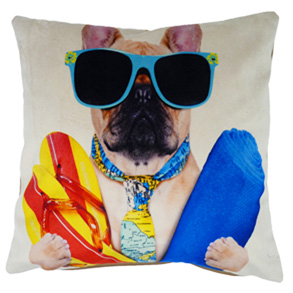 Surf Dogs, Frenchy - (45cm x 45cm) Cushion